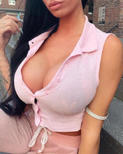 Load image into Gallery viewer, Solid Sleeveless Skinny Drawstring Knitted Tanks