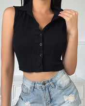 Load image into Gallery viewer, Solid Sleeveless Skinny Drawstring Knitted Tanks