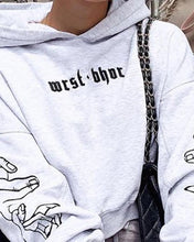 Load image into Gallery viewer, Print Long Sleeve Loose Hooded Sweatshirts