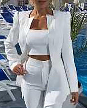 Load image into Gallery viewer, Ruffles Solid Long Sleeve Blazer Coat